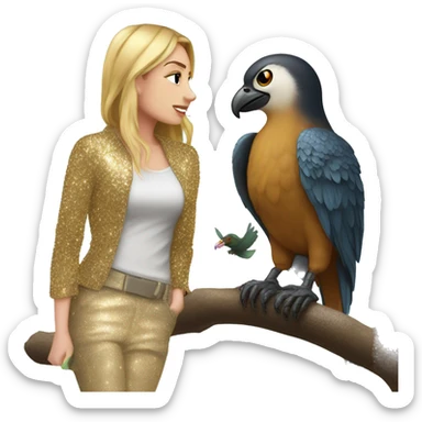 love with glitter and the bird of prey sticker