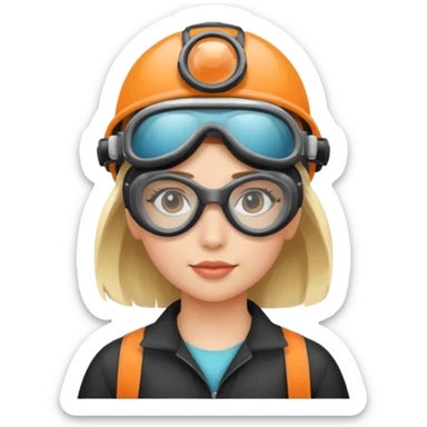 Girl with goggles sticker