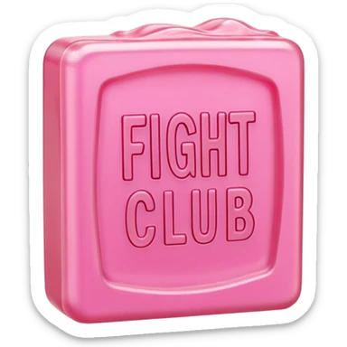 wet pink soap bubbly with "fight club" on it sticker