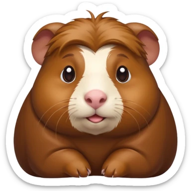 almighty guinea pig god with a mole on the left cheek, emoji style sticker