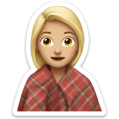 blonde woman in blanket sticker