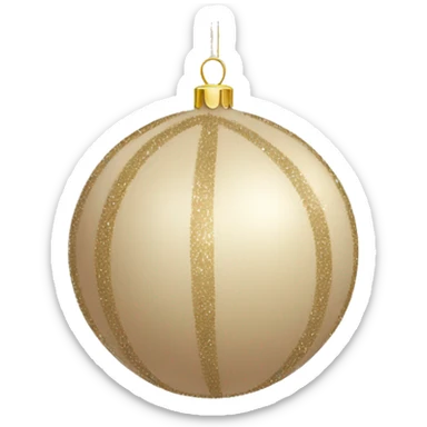 beige Christmas ball ornament sticker