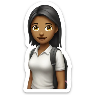 University student girl sticker