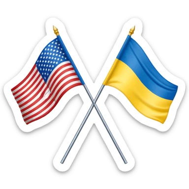 usa and ukraine flags together, sport equipment under sticker