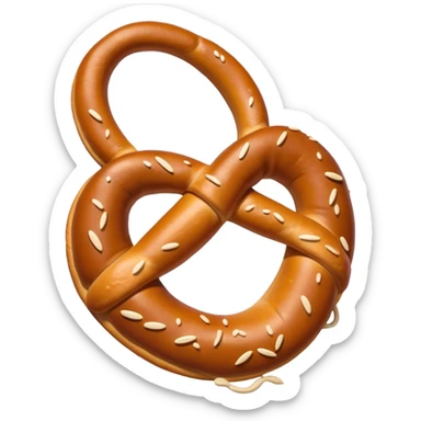 Old school simple pretzel emoji vintage style sticker