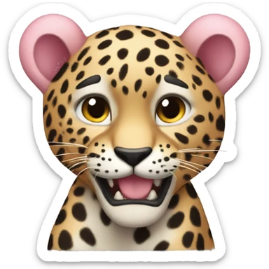 Corazon rosa leopardo sticker