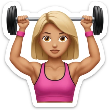 woman lifting weights sticker