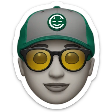 Smiley face wearing gucci cap and glasses sticker