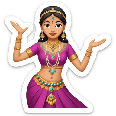 Indian woman in traditional clothes dances.  format portrait sticker