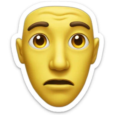 yellow face giant nose sticker
