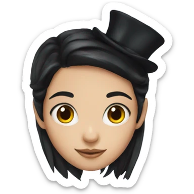 Alice in wonderland with black hair and brown eyes sticker