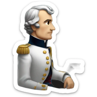 Napoléon assis regardant la mer au loin sticker