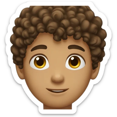 spanish boy curly hair brown eyes sticker