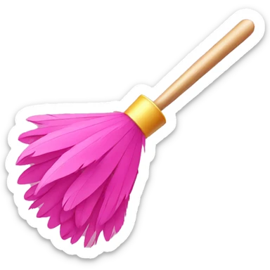 Pink feather duster sticker