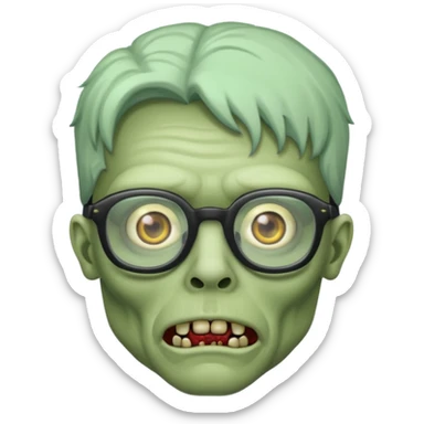 Zombie with big glasses more visible glasses, some difference between zombie and glasses sticker