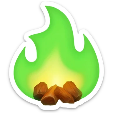 Green fire emoji, no orange sticker