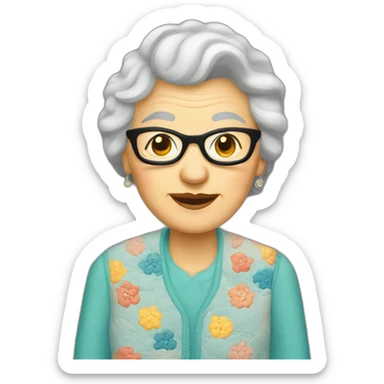 quilting grandma sticker