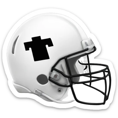 white football helmet with black dollar sign on the side sticker