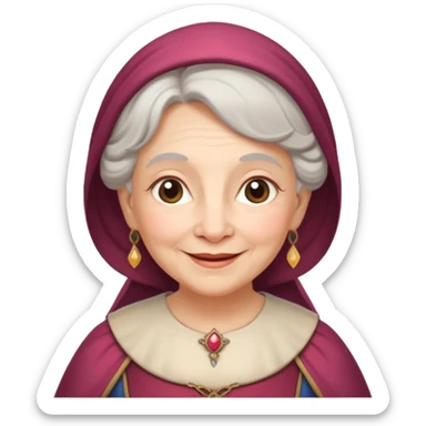 The kind and amiable grandmother in medieval fairy tales sticker