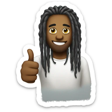 nonchalant dreadhead with grills giving thumbs up sticker
