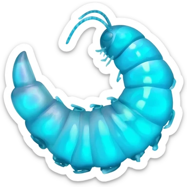 Blue glow worm sticker