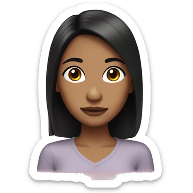 girl with black hair and olive skin  sticker