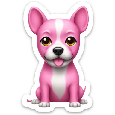 Pink dog wearing a bathing suit sticker