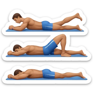 side-view guy lying down weighted glute-bridges sticker