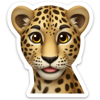 Léoard qui fai un bisous  sticker