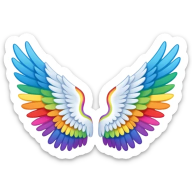 Simple rainbow angel wings. Simple cute small left and right rainbow angel wings. Only wings. sticker