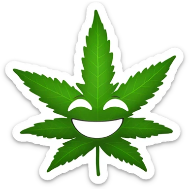 Marijuana leaf laughing  sticker