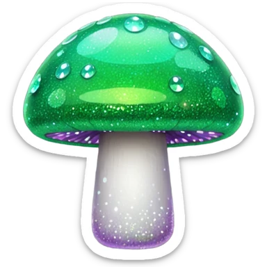 glitter mushroom 1-up sticker