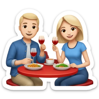 ligth couple having dinner at a chinese restaurant full body sticker