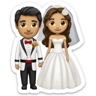 a mexican grom and bride sticker
