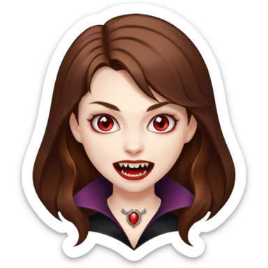 vampire girl with brown hair sticker