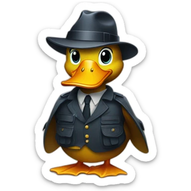 Suspicious detective duck sticker