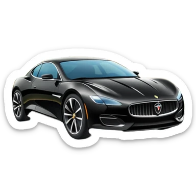 luxury car is driving on a scenic highway wit beautiful landscape around sticker