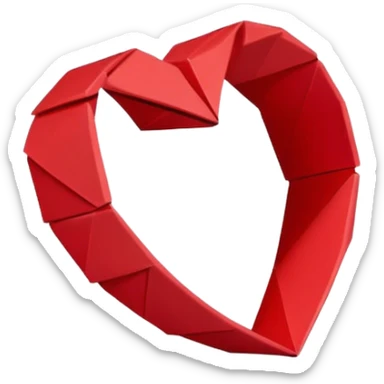 paper origami heart ring sticker