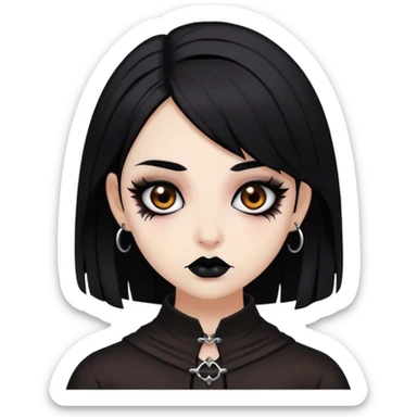 Brown goth girl  sticker