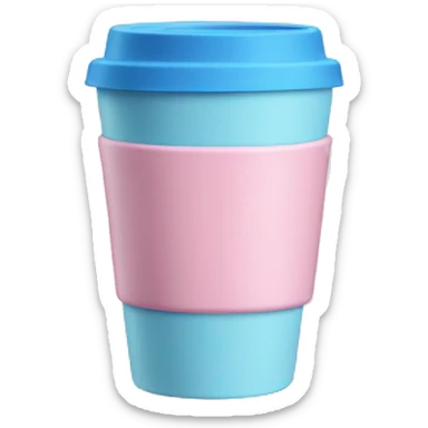 Light pink and blue insulated coffee cup sticker