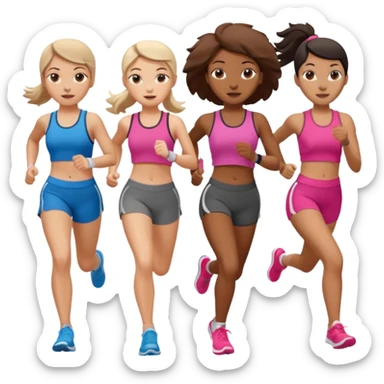 girls running together (have appropriate clothes) sticker