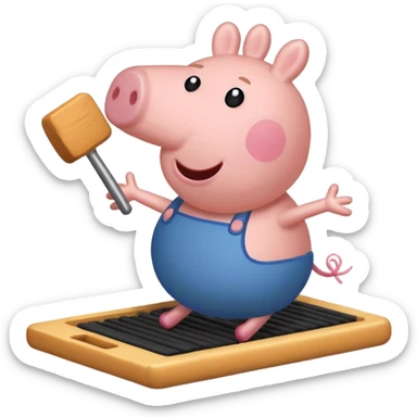 Peppa pig doing the griddy sticker
