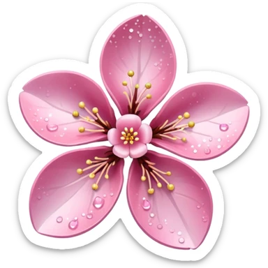 Stylized pink glitter cherry blossom flower (sakura) sticker