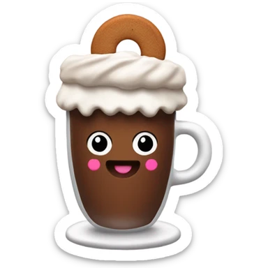 Hot cocoa with gingerbread cookie  sticker