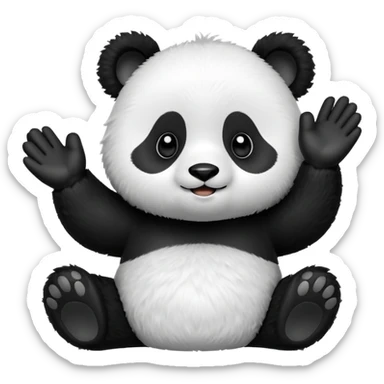 A cute panda emoji clapping sticker