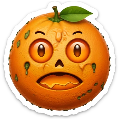 i want a rotten orange emoji. sticker