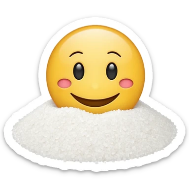 smiley emoji with pile of salt sticker