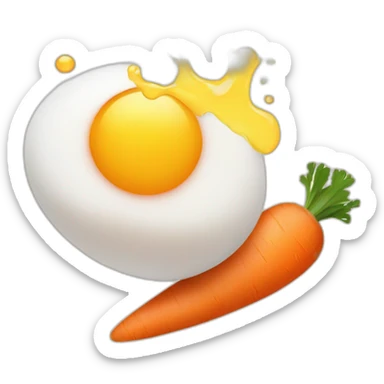 two eggs and a carrot splashing sticker