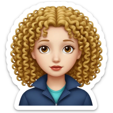 girl white, curly and tall sticker