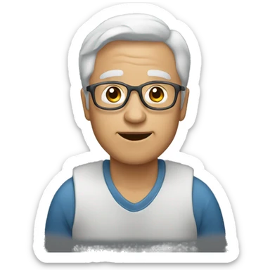 a person of 40 years explaining sticker